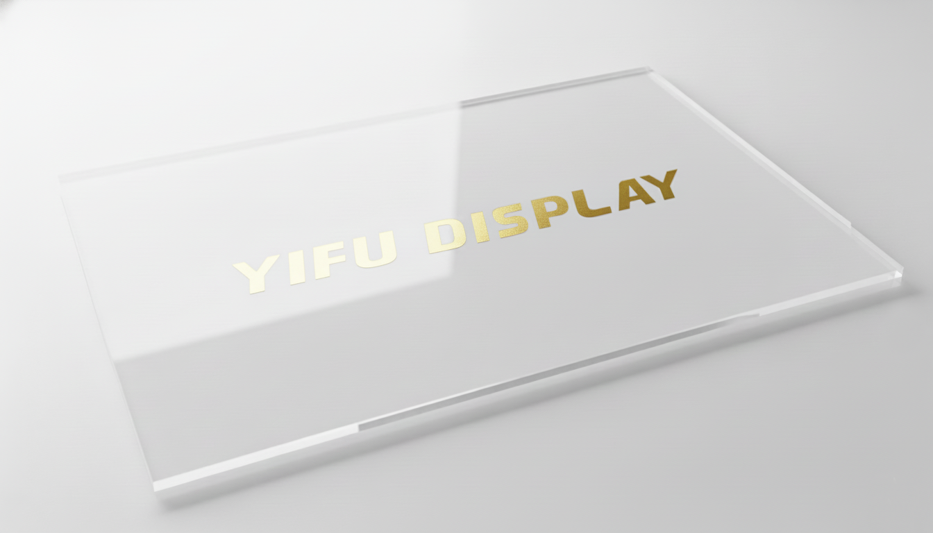 Gold Screen Printing on Acrylic Display