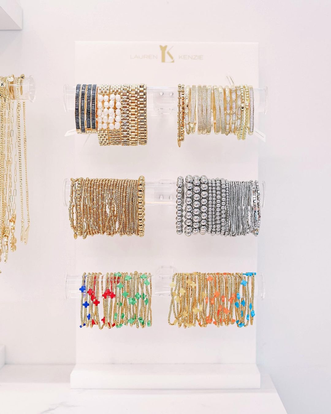 Bracelet Display Ideas 3-Tier Acrylic Stand | Custom Logo White Holder