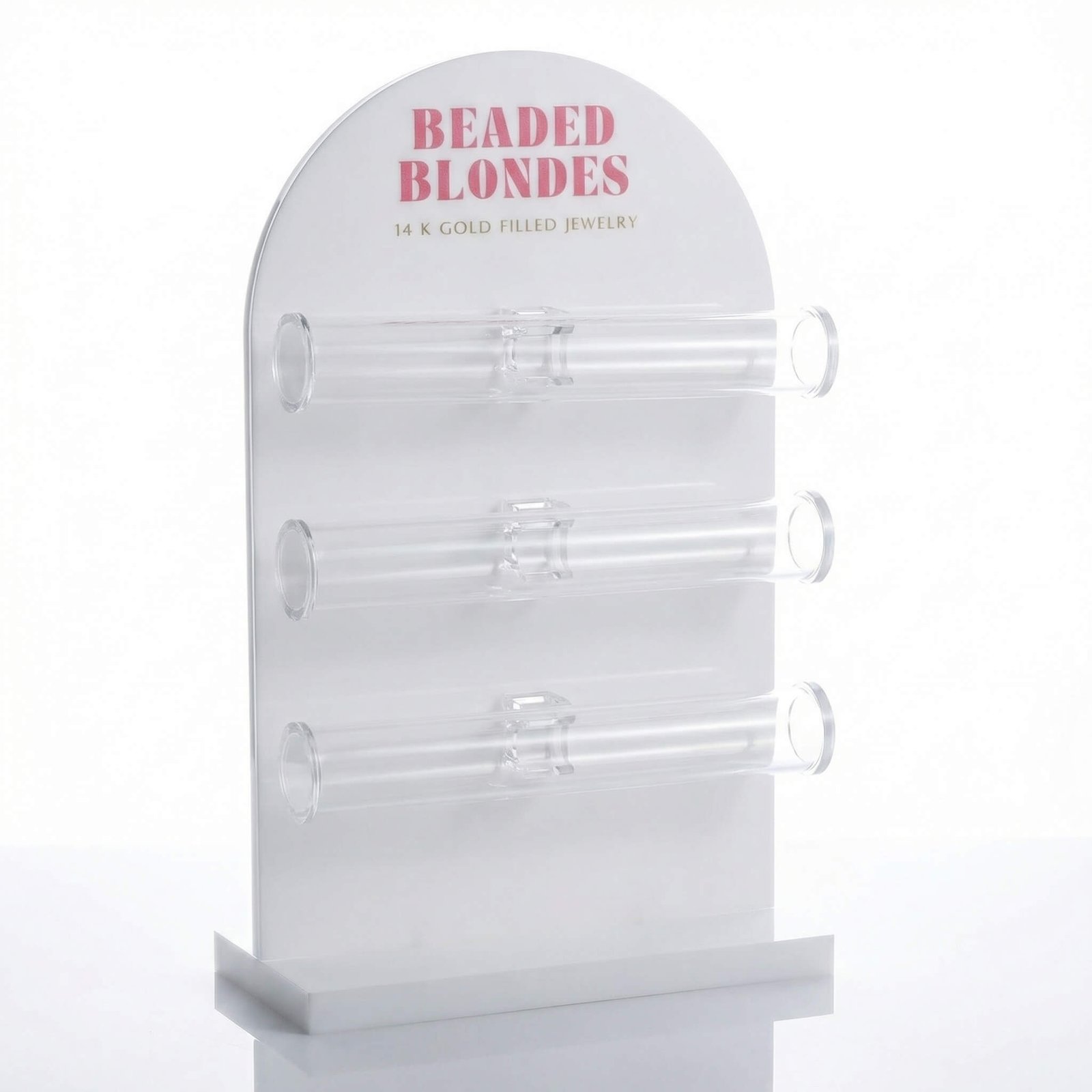 Custom Acrylic Jewelry Display - White Arched Acrylic Bracelet Display