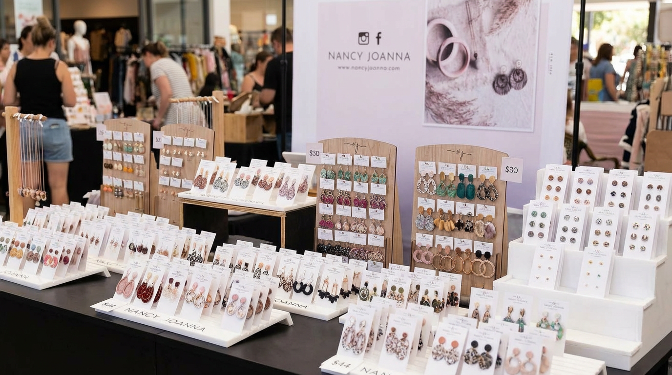 Elegant white acrylic earring display stand for retail shops, featuring multiple tiers to showcase stud and dangle earrings.